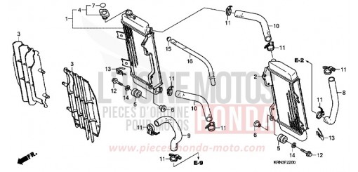 RADIATEUR CRF250R4 de 2004
